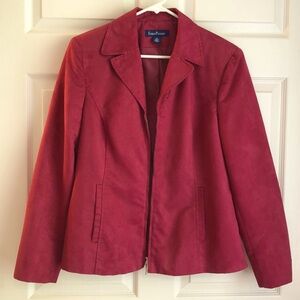 Evan-Picone suede-style lined blazer. Zip front. Women’s size 12.